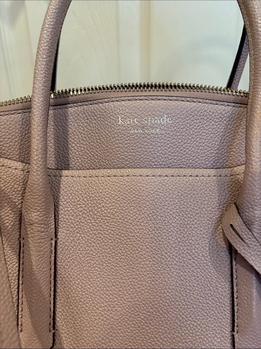 kate spade Pebbled Leather Satchel in Mauve